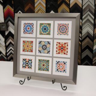 picture frame on a metal stand